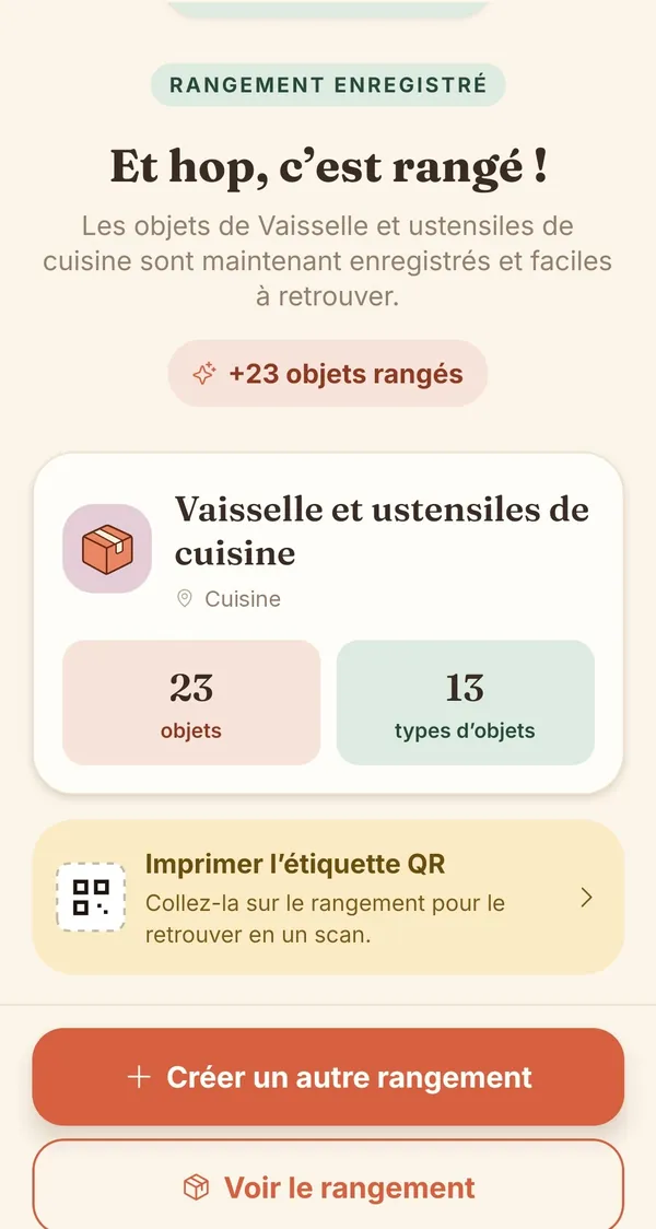 Écran BoxTales : « Et hop, c’est rangé ! »